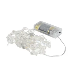 LED-Drahtlichterkette, Kristall-Nuggets, klar, 20 LEDs in Warmweiß, 2,70m lang, Timer