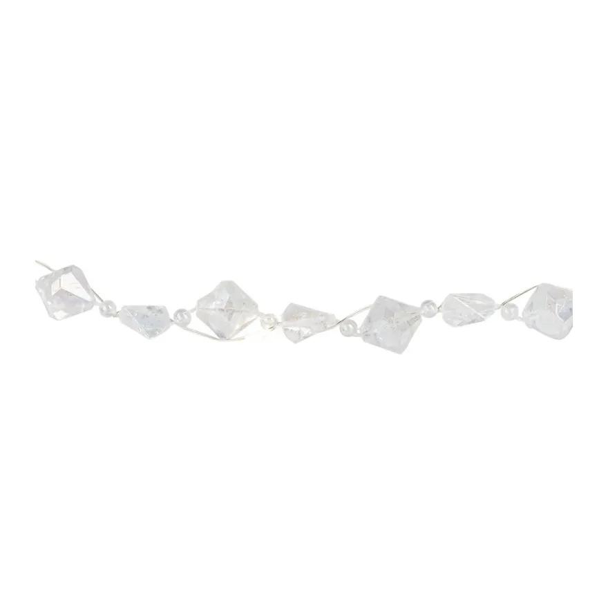 LED-Drahtlichterkette, Kristall-Nuggets, klar, 20 LEDs in Warmweiß, 2,70m lang, Timer