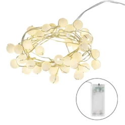 LED-Drahtlichterkette, mit weißen Perlen, 40 LEDs, warmweiß, 1,80m lang, inkl. Timer