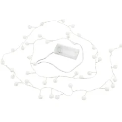 LED-Drahtlichterkette, mit weißen Perlen, 40 LEDs, warmweiß, 1,80m lang, inkl. Timer
