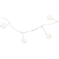 LED-Drahtlichterkette, mit weißen Perlen, 40 LEDs, warmweiß, 1,80m lang, inkl. Timer