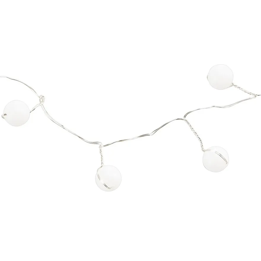 LED-Drahtlichterkette, mit weißen Perlen, 40 LEDs, warmweiß, 1,80m lang, inkl. Timer