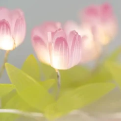 LED-Drahtlichterkette rosa Blümchen, 10 LEDs in Warmweiß, inkl. Timer