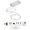LED-Draht-Lichterkette, warmweiß, 1,5cm Lichtabstand, inkl. Timer, 80er