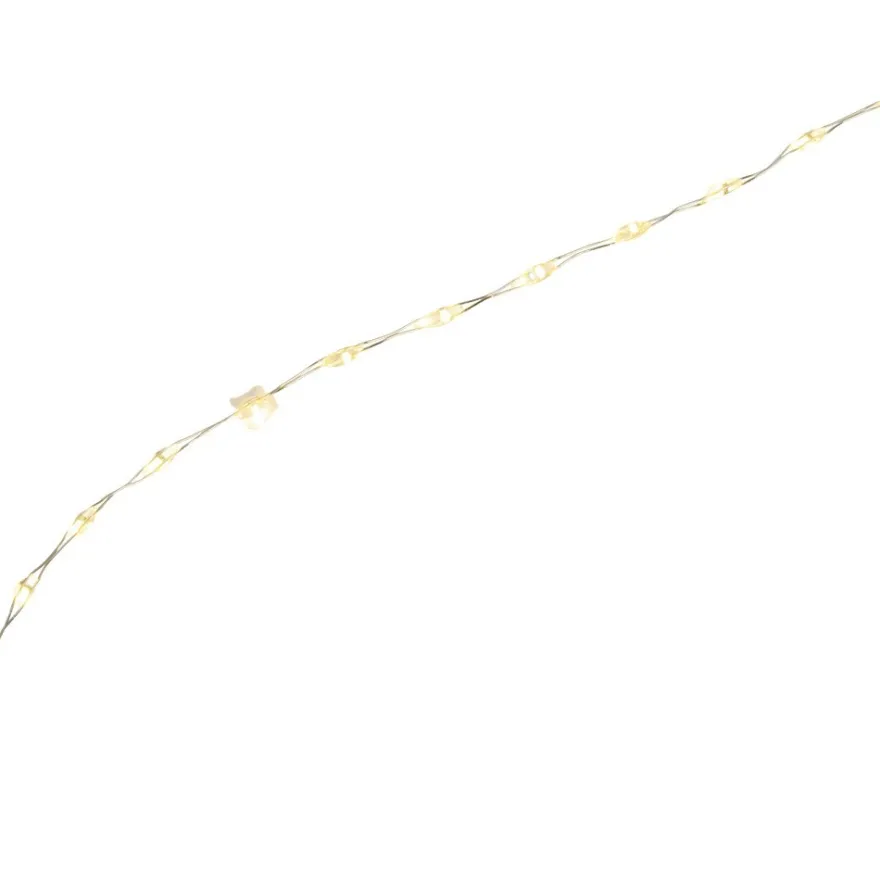 LED-Draht-Lichterkette, warmweiß, 1,5cm Lichtabstand, inkl. Timer, 80er