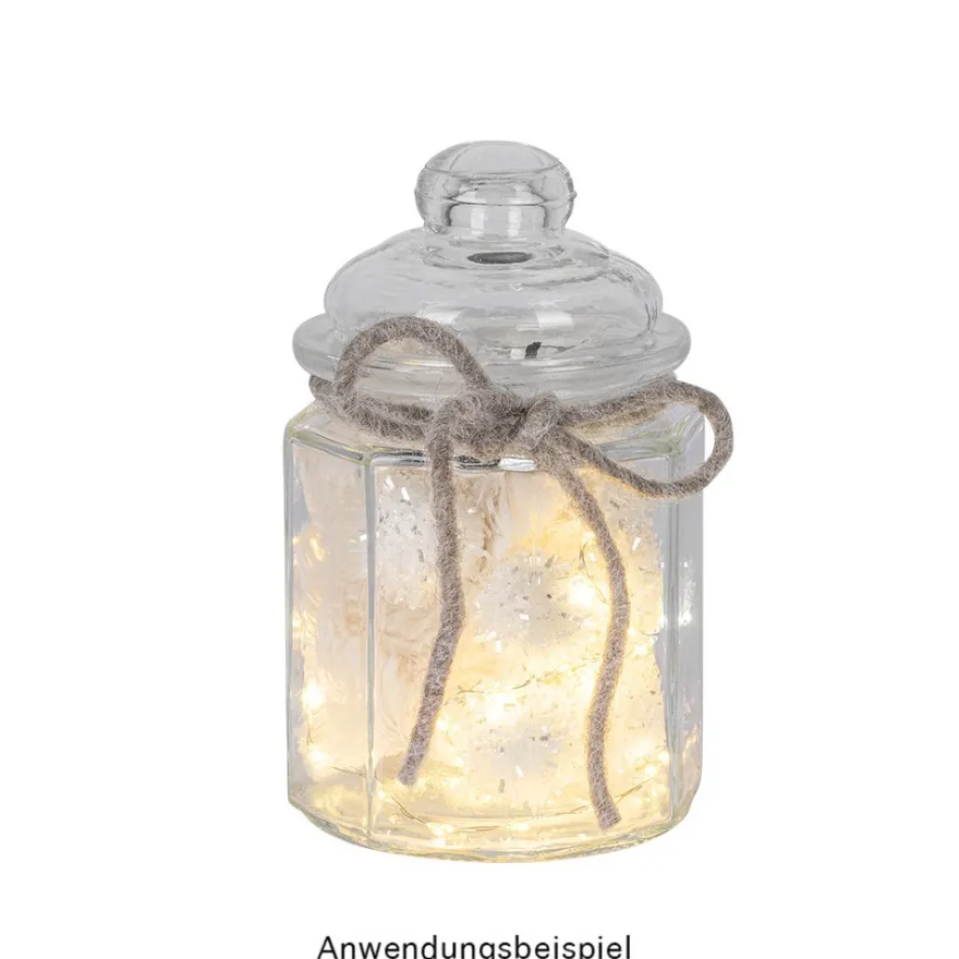 LED-Draht-Lichterkette, warmweiß, 1,5cm Lichtabstand, inkl. Timer, 30er