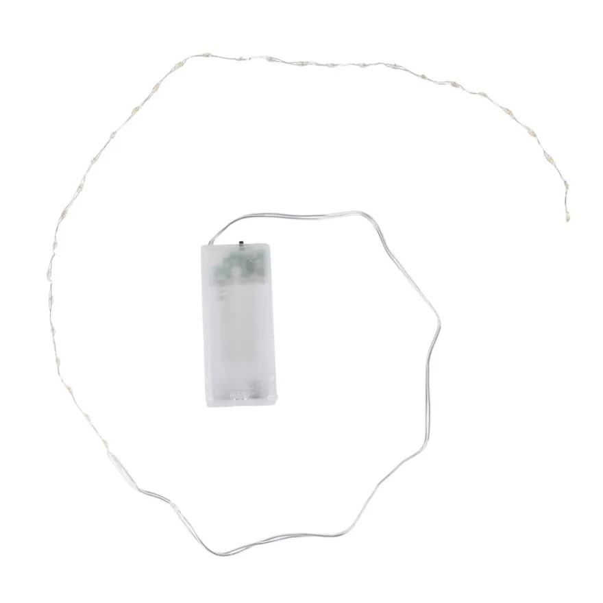 LED-Draht-Lichterkette, warmweiß, 1,5cm Lichtabstand, inkl. Timer, 30er