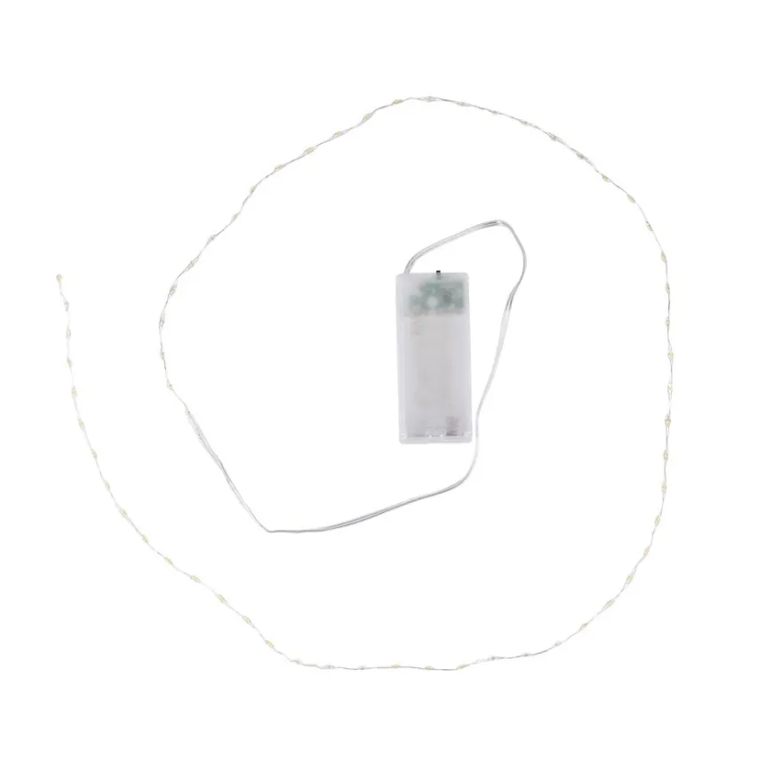 LED-Draht-Lichterkette, warmweiß, 1,5cm Lichtabstand, inkl. Timer, 60er