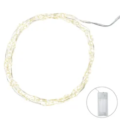 LED-Draht-Lichterkette, warmweiß, 1,5cm Lichtabstand, inkl. Timer, 60er