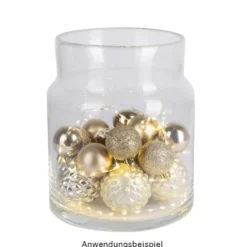 LED-Draht-Lichterkette, warmweiß, 1,5cm Lichtabstand, inkl. Timer, 40er