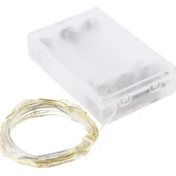 LED-Draht-Lichterkette, warmweiß, goldener Draht mit 20 LEDs, 1m lang, inkl. Timer