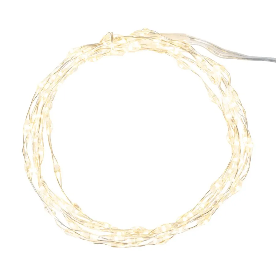 LED-Drahtlichterkette, zum Aufhängen, 75 LEDs in Warmweiß, mit Timer