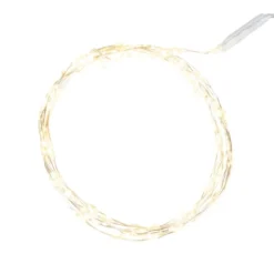 LED-Drahtlichterkette, zum Aufhängen, 50 LEDs in Warmweiß, mit Timer