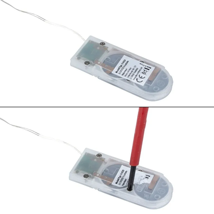 LED-Drahtlicht, mit Flackereffekt, je 1 LED in Warmweiß, mit Timer, 4 Stück