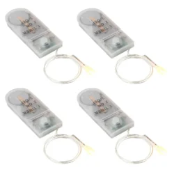 LED-Drahtlicht, mit Flackereffekt, je 1 LED in Warmweiß, mit Timer, 4 Stück