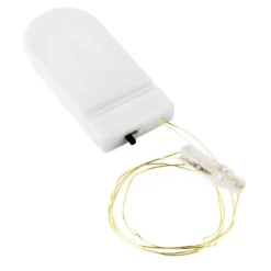 LED-Drahtlicht, warmweiß, 22,5cm Strang, 5mm Lampen-Ø, weißes Batteriefach