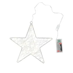 LED-Drahtstern, Ø24cm, 20 LED-Lichter in Warmweiß, inkl. Timer-Funktion