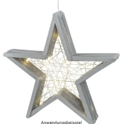 LED-Drahtstern, Ø24cm, 20 LED-Lichter in Warmweiß, inkl. Timer-Funktion