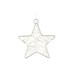 LED-Drahtstern, Ø12cm, 15 LED-Lichter in Warmweiß, inkl. Timer-Funktion