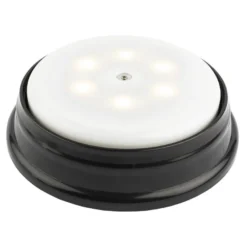 LED-Drehpodest, schwarz, Ø16cm, 4,5cm hoch, warmweiß, inkl. Timer