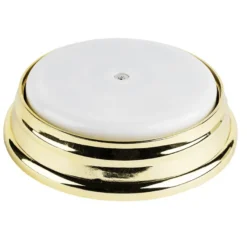 LED-Drehpodest, spiegel-gold, Ø16cm, 4,5cm hoch, warmweiß, inkl. Timer