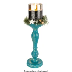 LED-Echtwachs-Kerze im Glas, 10cm hoch, Ø 7,5cm, inkl. Timer