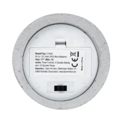 LED-Echtwachskerzen in Beton-Gefäß, 7,4-12,4cm hoch, rund & glatt, inkl. Timer, 3 Stück
