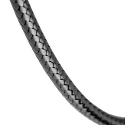 Lederoptik-Halsketten, 60cm lang, verlängerbar, Stärke: 3mm, schwarz, 3 Stück