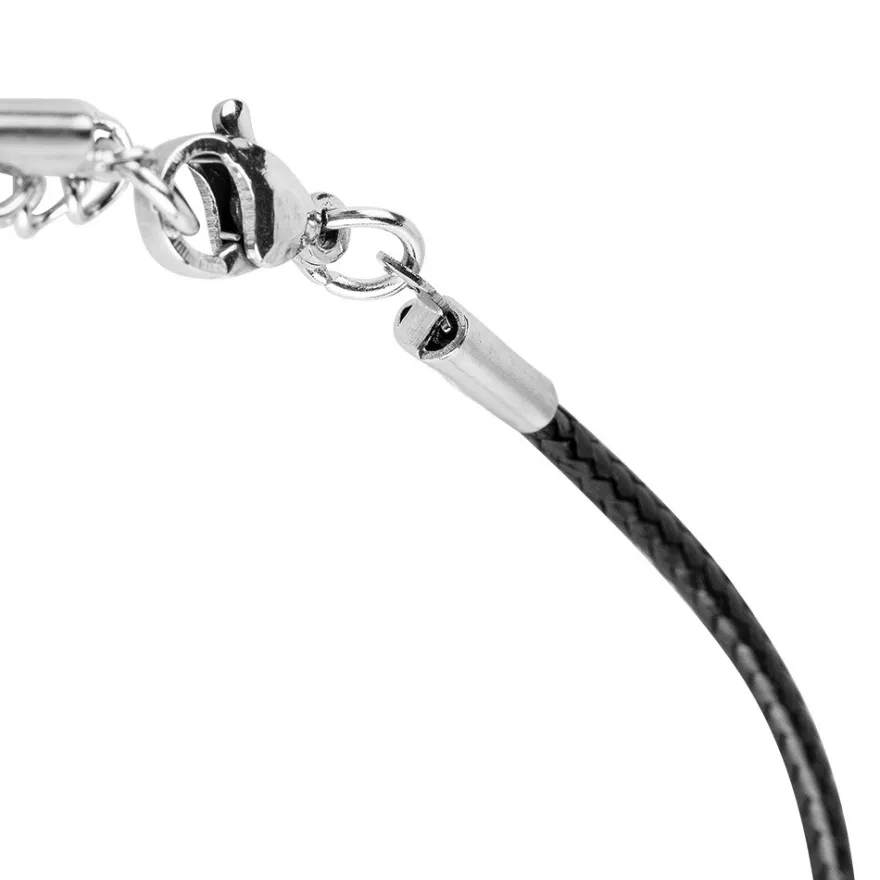 Lederoptik-Halsketten, 45cm lang, verlängerbar, Stärke: 2mm, schwarz, 3 Stück
