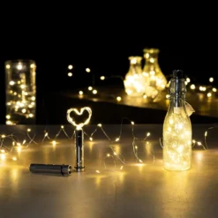 LED-Flaschenlichter mit je 20 LED-Lichtern, Draht-Lichterkette, 10 Stück