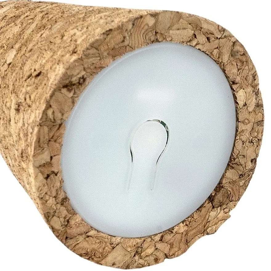 LED-Flaschenlicht, Korken, 15 LEDs, 4cm hoch, konisch zulaufend, Draht-Länge: 70cm, warmweiß