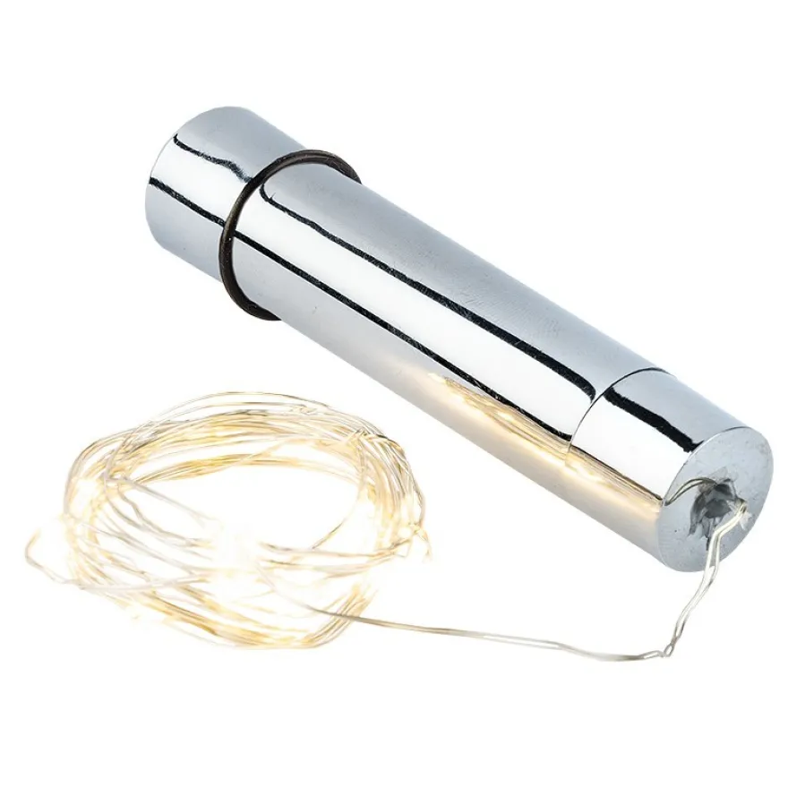 LED-Flaschenlicht mit 15 LED-Lichtern, Draht-Lichterkette, warmweiß, Timer