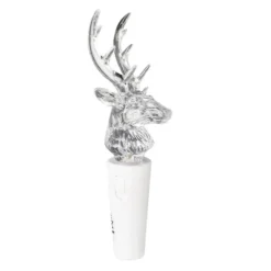 LED-Flaschenlicht mit 2 LED-Lämpchen, Rentier, 12,5cm hoch, weiß