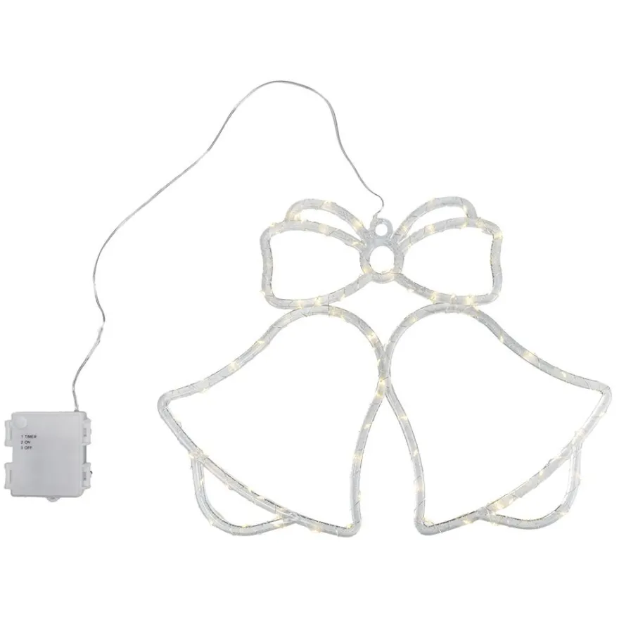 LED-Glocken zum Aufhängen, 32cm x 43cm x 0,5cm, 80 LEDs in Warmweiß