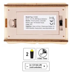 LED-Haus, Weihnachtsmarktszene 3, 9,5cm x 6cm x 10,5cm, warmweiß mit Timer