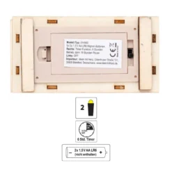 LED-Haus, Wichtelpaar, 12cm x 6cm x 14cm, warmweiß mit Timer