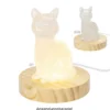 LED-Holz-Podest rund, Ø10cm, 2cm hoch, mit 6 LEDs in warmweiß