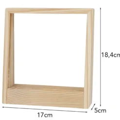 LED-Holzrahmen, 17cm x 18,4cm x 5cm, 31 LEDs in Warmweiß, inkl. Timer