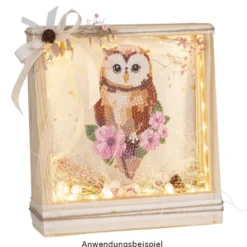 LED-Holzrahmen, 17cm x 18,4cm x 5cm, 31 LEDs in Warmweiß, inkl. Timer