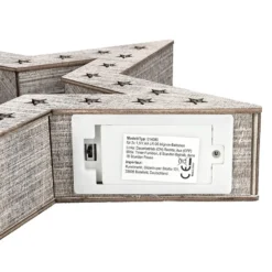 LED-Holz-Stern, 30cm x 29,5cm x 5,3cm, 30 LEDs, warmweiß, inkl. Timer