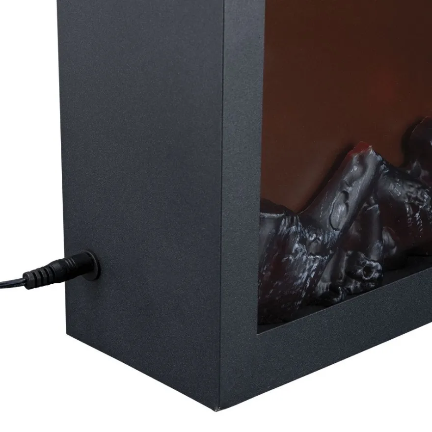 LED-Kamin, 41cm x 10cm x 25cm, mit Flammeneffekt, mit Timer, netzbetrieben