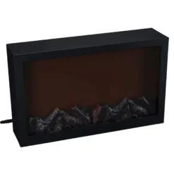 LED-Kamin, 41cm x 10cm x 25cm, mit Flammeneffekt, mit Timer, netzbetrieben