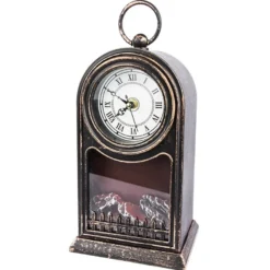 LED-Kaminfeuer, Uhr, 15cm x 12cm, 27,5cm, mit funktionstüchtigem Uhrwerk, Timer