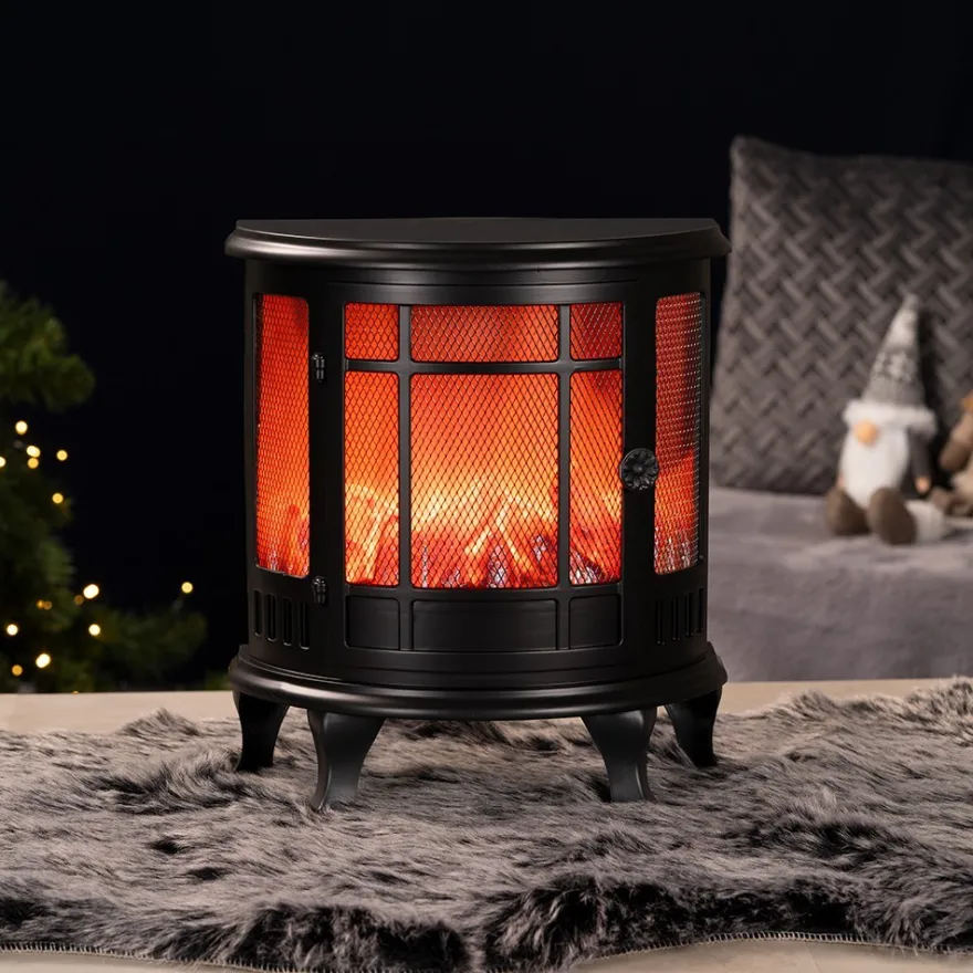 LED-Kamin, Nostalgie, 35cm x 30cm x 17cm, mit Timer-Funktion