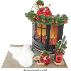 LED-Kamin, Nostalgie, 35cm x 30cm x 17cm, mit Timer-Funktion
