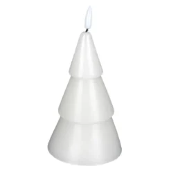 LED-Kerze, aus Echtwachs, Tannenbaum 1, Ø9,5cm, 18cm hoch, warmweiß, mit Timer