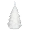 LED-Kerze, aus Echtwachs, Tannenbaum 2, Ø9cm, 18cm hoch, warmweiß, mit Timer