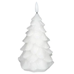 LED-Kerze, aus Echtwachs, Tannenbaum 2, Ø9cm, 18cm hoch, warmweiß, mit Timer