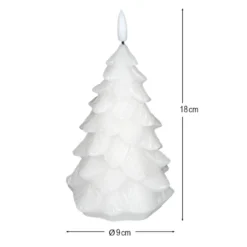 LED-Kerze, aus Echtwachs, Tannenbaum 2, Ø9cm, 18cm hoch, warmweiß, mit Timer