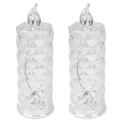 LED-Kerzen, Kristalloptik 1, transparent, 15,5cm hoch, 2 Stück